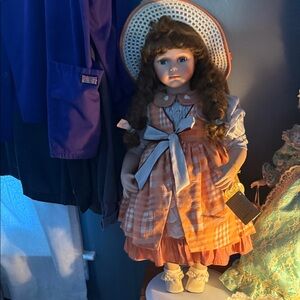 Charming Plaid Doll with Hat and Bow